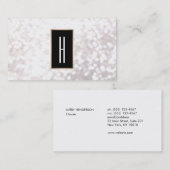 モノグラモダンムエレガント、白黒《写真》ぼけ味 名刺 (正面/裏面)