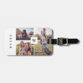 モノグラモダンムカスタムファミリー写真コラージュ ラゲッジタグ (正面横)