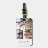 モノグラモダンムカスタムファミリー写真コラージュ ラゲッジタグ (正面縦)