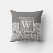 モノグラモダンムカスタム枕グレーと白 クッション (裏面)
