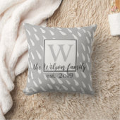 モノグラモダンムカスタム枕グレーと白 クッション (ブランケット)