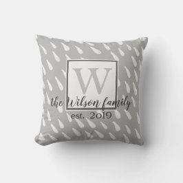 モノグラモダンムカスタム枕グレーと白 クッション