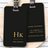 モノグラモダンムシンプルエレガント金ゴールドクラシック ラゲッジタグ