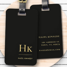 モノグラモダンムシンプルエレガント金ゴールドクラシック ラゲッジタグ