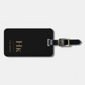 モノグラモダンムシンプルエレガント金ゴールドクラシック ラゲッジタグ (正面横)