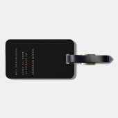 モノグラモダンムシンプルエレガント金ゴールドクラシック ラゲッジタグ (裏面横)