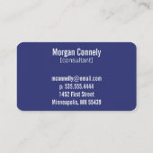 モノグラモダンムシンプルカスタムブルービジネスカード 名刺 (裏面)