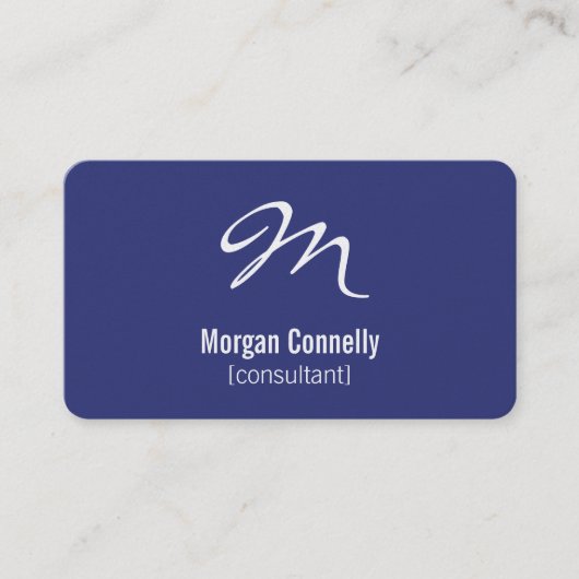 モノグラモダンムシンプルカスタムブルービジネスカード 名刺 (正面)