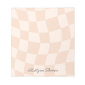 モノグラモダンムシンプルスタイリッシュレトロ市松模様に ノートパッド (正面)