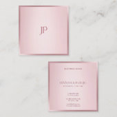 モノグラモダンムシンプルテンプレートバラ金ゴールド色 スクエア名刺 (正面/裏面)