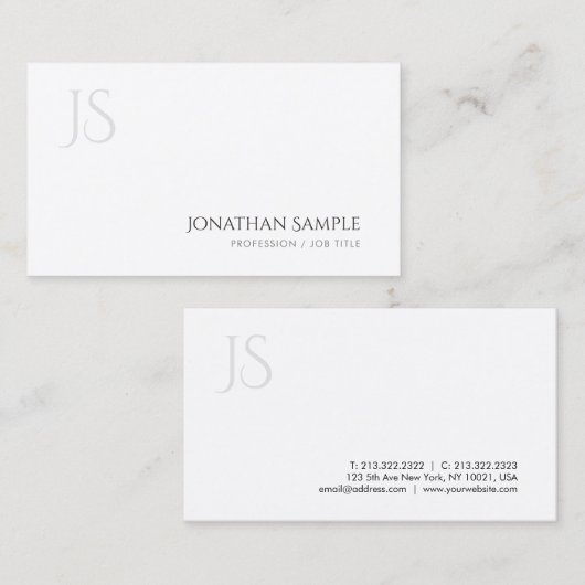 モノグラモダンムシンプルデザインテンプレート 名刺 (正面/裏面)