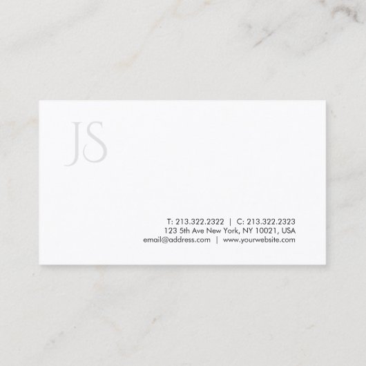 モノグラモダンムシンプルデザインテンプレート 名刺 (裏面)