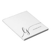 モノグラモダンムシンプルフェミニン白黒 ノートパッド (アングル)