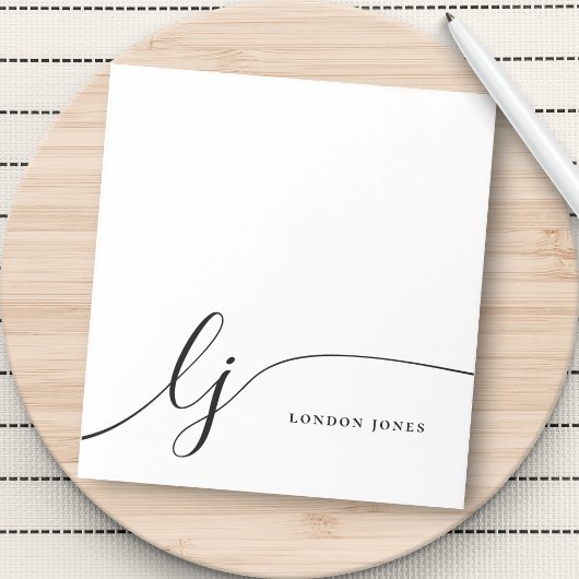 モノグラモダンムシンプルフェミニン白黒 ノートパッド