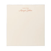 モノグラモダンムシンプルホワスタイリッシュイトアイボリー&サンゴ ノートパッド (正面)