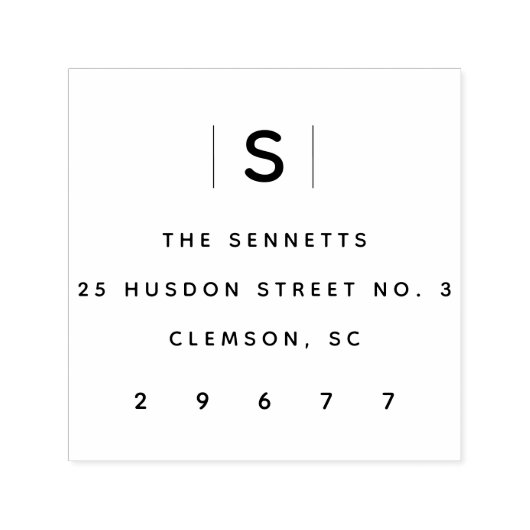 モノグラモダンムシンプル差出人住所 セルフインキングスタンプ (デザイン)