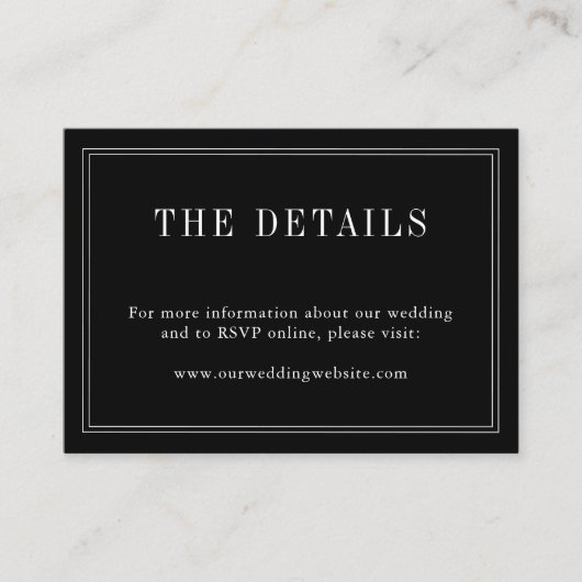 モノグラモダンムシンプル白黒結婚ズ エンクロージャーカード (正面)