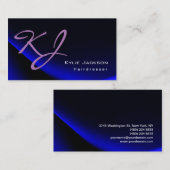 モノグラモダンムスタイリッシュブルートレンディー美容師 名刺 (正面/裏面)