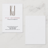 モノグラモダンムスタイリッシュホワイトクリーントレンディー 名刺 (正面/裏面)
