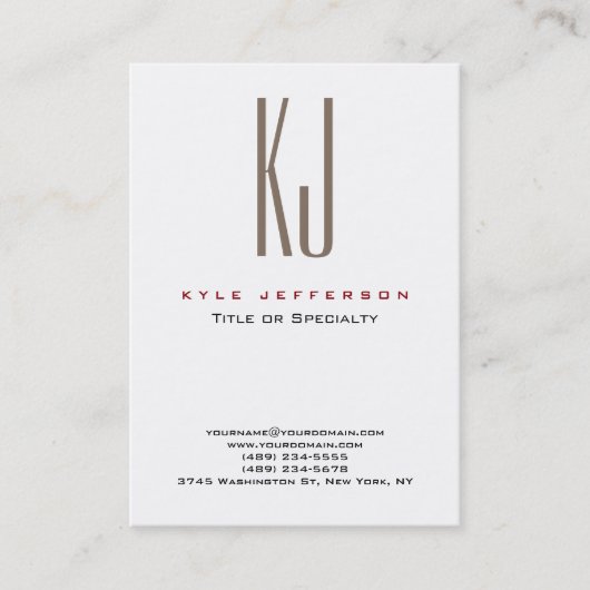 モノグラモダンムスタイリッシュホワイトクリーントレンディー 名刺 (正面)