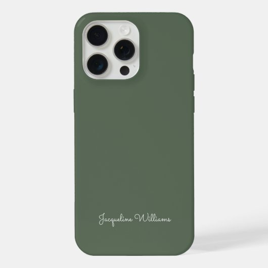 モノグラモダンムスタイリッシュミニマル文字の緑 iPhoneケース (裏面)