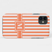 モノグラモダンムストライプ付きサンゴ Case-Mate iPhoneケース (裏面(横))