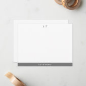 モノグラモダンムスモーキーグレーパーソナル文房具No ノートカード (正面/裏面インサイチュ)