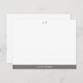 モノグラモダンムスモーキーグレーパーソナル文房具No ノートカード (正面/裏面)