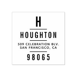 モノグラモダンムタイポグラフィ差出人住所 ラバースタンプ