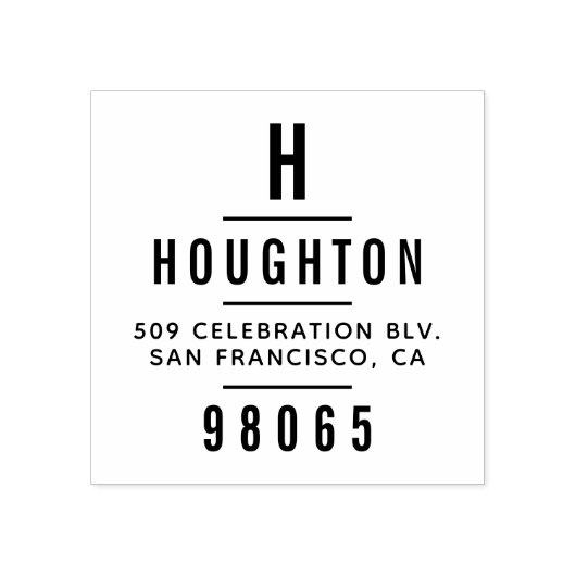 モノグラモダンムタイポグラフィ差出人住所 ラバースタンプ (インプリント)