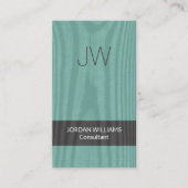 モノグラモダンムティール(緑がかった色)ウッフェイクドミニマリスト縦 名刺 (正面)