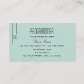 モノグラモダンムティール（緑がかった色）付きダークライトプロフェッショナル 名刺 (裏面)