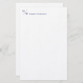 モノグラモダンムネービーブルーパーソナル文房具  便箋 (正面/裏面)