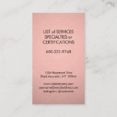 モノグラモダンムバラ金ゴールドフェイクフォイルピンク縦 名刺 (裏面)