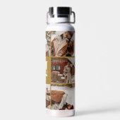 モノグラモダンムパーソナライズされたとフォトコラージュ ウォーターボトル (背面)