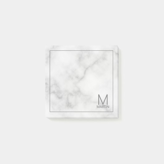 モノグラモダンムパーソナライズされたと名前メモ帳 ポストイット (正面)