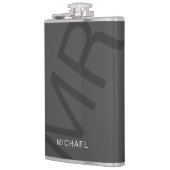 モノグラモダンムパーソナライズされたグレイ フラスク (左)