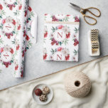 モノグラモダンムパーソナライズされたフローラ結婚s ラッピングペーパー<br><div class="desc">クラシックモダンモノグラムはピンクの牡丹や他の美しい花に囲まれた。の贈り物結婚やブライダルシャワーに最適。</div>