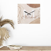 モノグラモダンムパーソナライズされた抽象芸術 スクエア壁時計