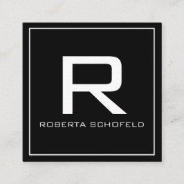 モノグラモダンムプロフェッショナルシックブラック スクエア名刺