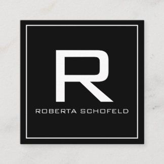 モノグラモダンムプロフェッショナルシックブラック スクエア名刺