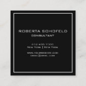 モノグラモダンムプロフェッショナルシックブラック スクエア名刺 (裏面)