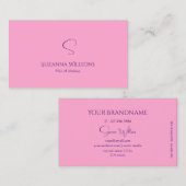 モノグラモダンムプロフェッショナル付き淡いピンク 名刺 (正面/裏面)