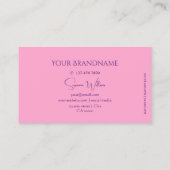 モノグラモダンムプロフェッショナル付き淡いピンク 名刺 (裏面)