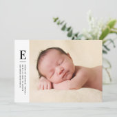 モノグラモダンムボーイズの写真誕生の発表 招待状 (スタンド正面)