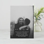 モノグラモダンムポートレート結婚式招待状 招待状 (スタンド正面)