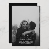 モノグラモダンムポートレート結婚式招待状 招待状 (正面/裏面)