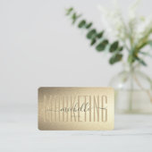 モノグラモダンムマーケティングプロフェッショナルフェイク金ゴールド 名刺 (スタンド正面)