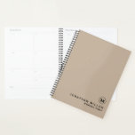 モノグラモダンムミニマルアポイントメント書 プランナー手帳<br><div class="desc">モダンモノグラムミニマルメダリオン名タイトルカスタム文字ブラッククラシックタイポグラフィブロックベージュ背景アポイントメントブックプランナー</div>