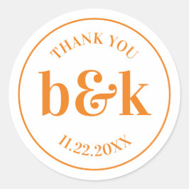 モノグラモダンムミニマルイニシャルオレン結婚ジのCl ラウンドシール